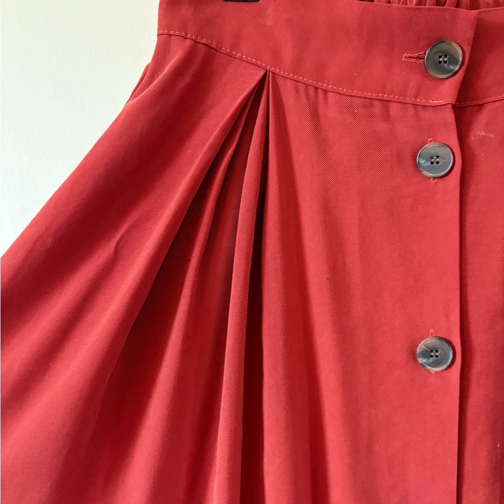 Pinkyotto Red Button-Front A-Line Skirt with Pleats - Picture 4 of 16